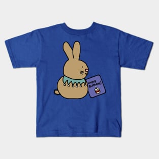 Cute Bunny Rabbit with Birthday Greetings Kids T-Shirt